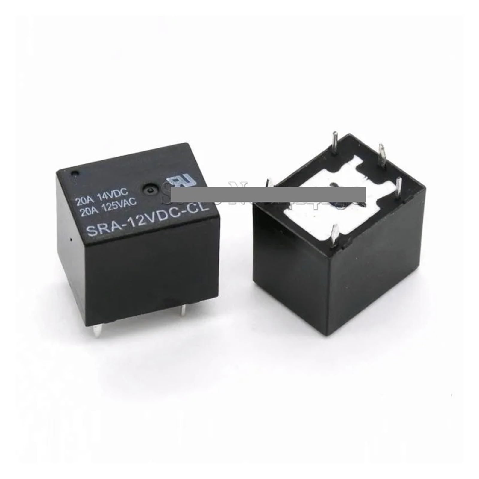 YLQUXEUV 10Pcs 12V 20A DC Power Relay SRA-12VDC-CL 5Pin PCB Type Black Automobile relay