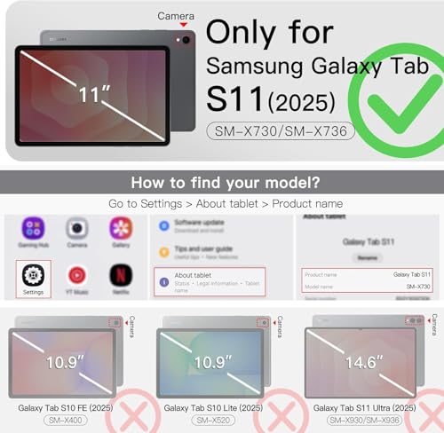 Image of TechTrendz Smart Trifold Flip Case for Samsung Galaxy Tab S11 11 inch [SM-X730, SM-X736] Support S Pen Magnetic Attachment Shockproof Trifold Stand Flip Cover Tab S11 Auto Wake /Sleep (Black)