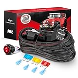 Nilight Wiring Harness Kit Nylon 14 AWG 2 Leads 12 V On Off Switch Power Relay Blade Fuse for LED Light Bar Off Road Lights on Cars Jeep Boat Trucks