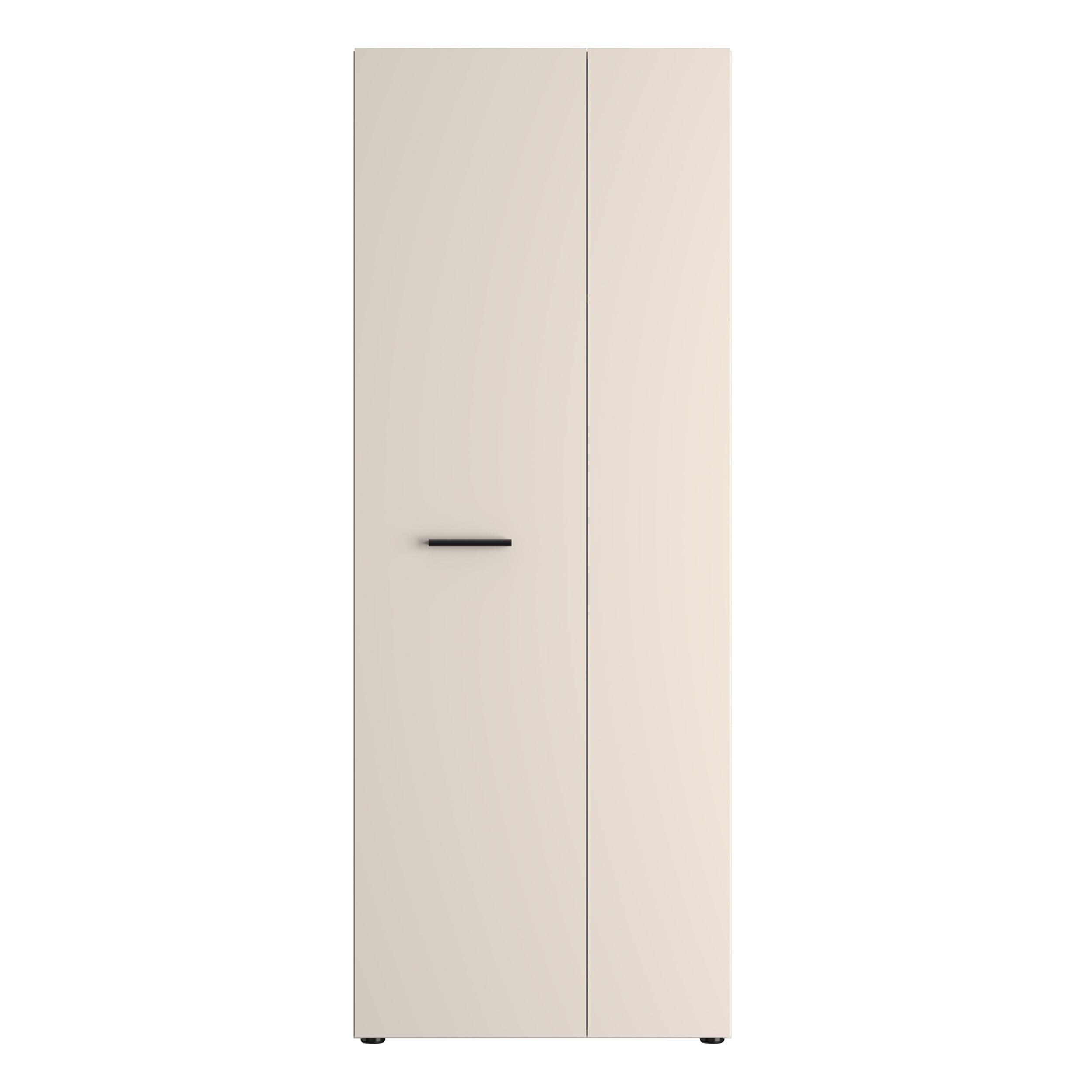 Forte NET306 moderner Mehrzweckschrank 70, schmaler Schrank, 2-türig, Holzwerkstoff, Flur, Diele, Kaschmir|Beige, 68,7 cm breit x 181,1 cm hoch x 36,5 cm tief