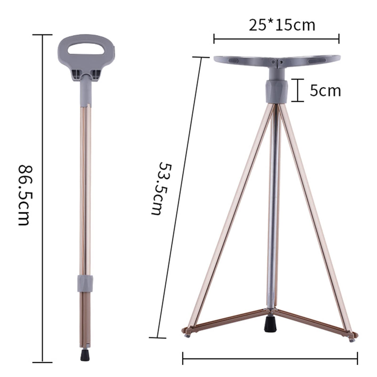 Bastone da passeggio pieghevole con sedile per sedia, leggero e antiscivolo, per viaggi e alpinismo, unisex