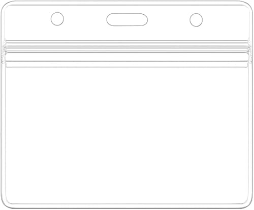 KINGSUM Paquete de 6 portatarjetas horizontales sellables impermeables de plástico transparente para tarjetas de identificación 6 unidades