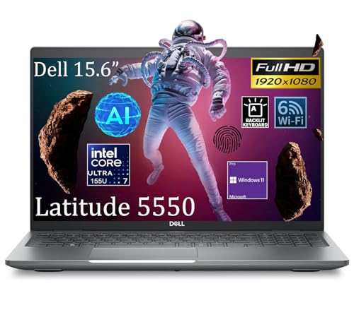 Dell Latitude 5550 15.6&rdquo; FHD Business Laptop, Intel Ultra 7 155U Processor(12-Core, up to 4.8 GHz), 64GB DDR5 RAM, 2TB SSD, WiFi 6E, Bluetooth, Backlit Keyboard, Fingerprint Reader, Windows 11 Pro
