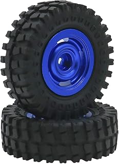 PANDA HOBBY 1/18 Tires and Wheels, Mounted and Glued for Panda hobby Tetra18 X1, X1T, X2, X2T, K1 Outside Diameter: 60MMï¼ŒBlue