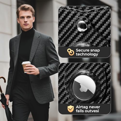 RUNBOX Airtag Wallet for Men Slim Rfid Leather 2 ID Window Gifts for Men3