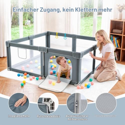 Dripex Faltbar Laufstall Baby mit Matratze,Laufgitter Für Baby und Toddlers – Ansicht 5