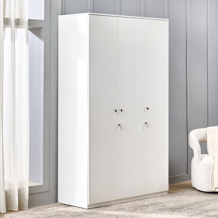 Home Centre | Astra | 3 Door Swing Wardrobe | Engineered Wood | White | 1 Year Warranty-image-27
