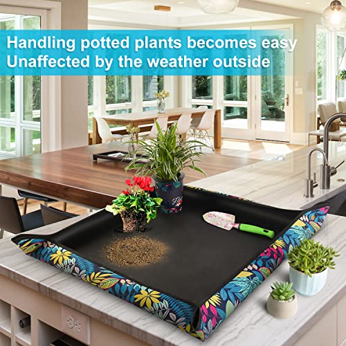 Repotting Mat for Plant Transplanting and Mess Control 29.5"x 29.5" Oxford Fabric Waterproof Potting Foldable Indoor Portable Gardening Tray Unique Gifts Lovers - Image 4