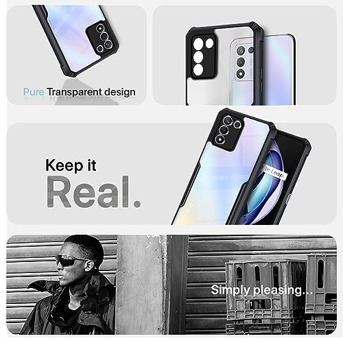 Image of Pikkme Realme 9 5G SE /Realme 9 5G Speed Edition Back Cover | Crystal Clear Transparent Back | Ultra Hybrid | Full Camera Protection | Raised Edge | Bumper Back Case (Black)