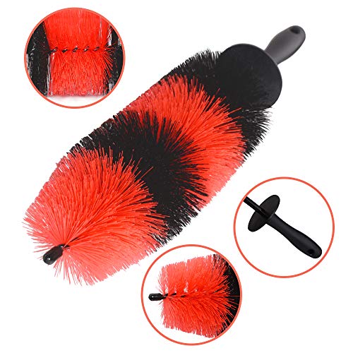 YISHARRY LI Car Wheel Brush, Easy Washing Reach Wheel and Rim Detailing Brush 17â€™â€™ Long Soft Bristle,Multipurpose use for Wheels,Rims,Exhaust Tips,Motorcycles,Automotive
