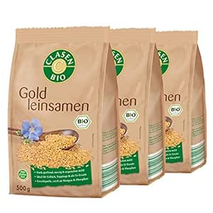 3x CLASEN BIO Goldleinsamen, ganz, ungeschält, bio, glutenfrei und vegan - 500 g : Amazon.de ...