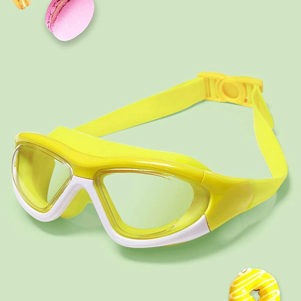 Occhialini da Nuoto, PRO Occhialini da Nuoto per Donna Uomo Gioventù Adulto Bambini - Lenti Tinta Trasparente Anti Nebbia UV Regolazione Rapida Ampia visuale di Grandi Dimensioni - Interno /