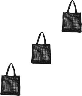3 Pçs Bolsa De Malha Openwork Bolsa De Tecido Bolsas De Ombro Femininas Bolsas Artesanais Bolsa De Ombro De Malha Bolsa De Tecido À Mão Bolsa De Crochê De Malha Bolsa De