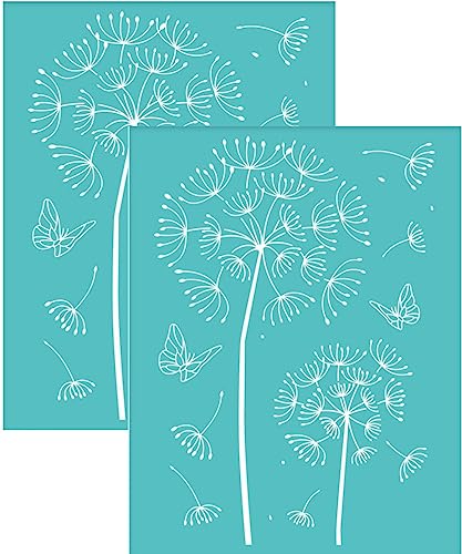 OLYCRAFT 2 Stück 14x19.5cm Löwenzahn-Siebdruckschablone...