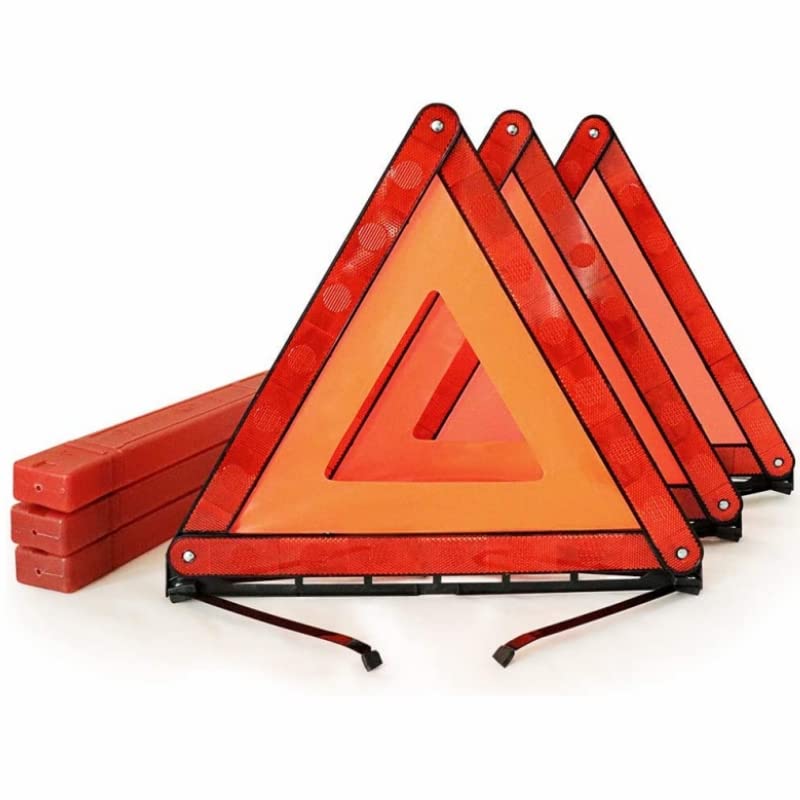 WHDZ 三角停止板 折りたたみ 緊急停止 故障標識 自動車安全緊急対応 三角反射板 昼夜兼用 車載用 緊急対応用品 三角停止表示板 コンパクト収納可能 3点セット
