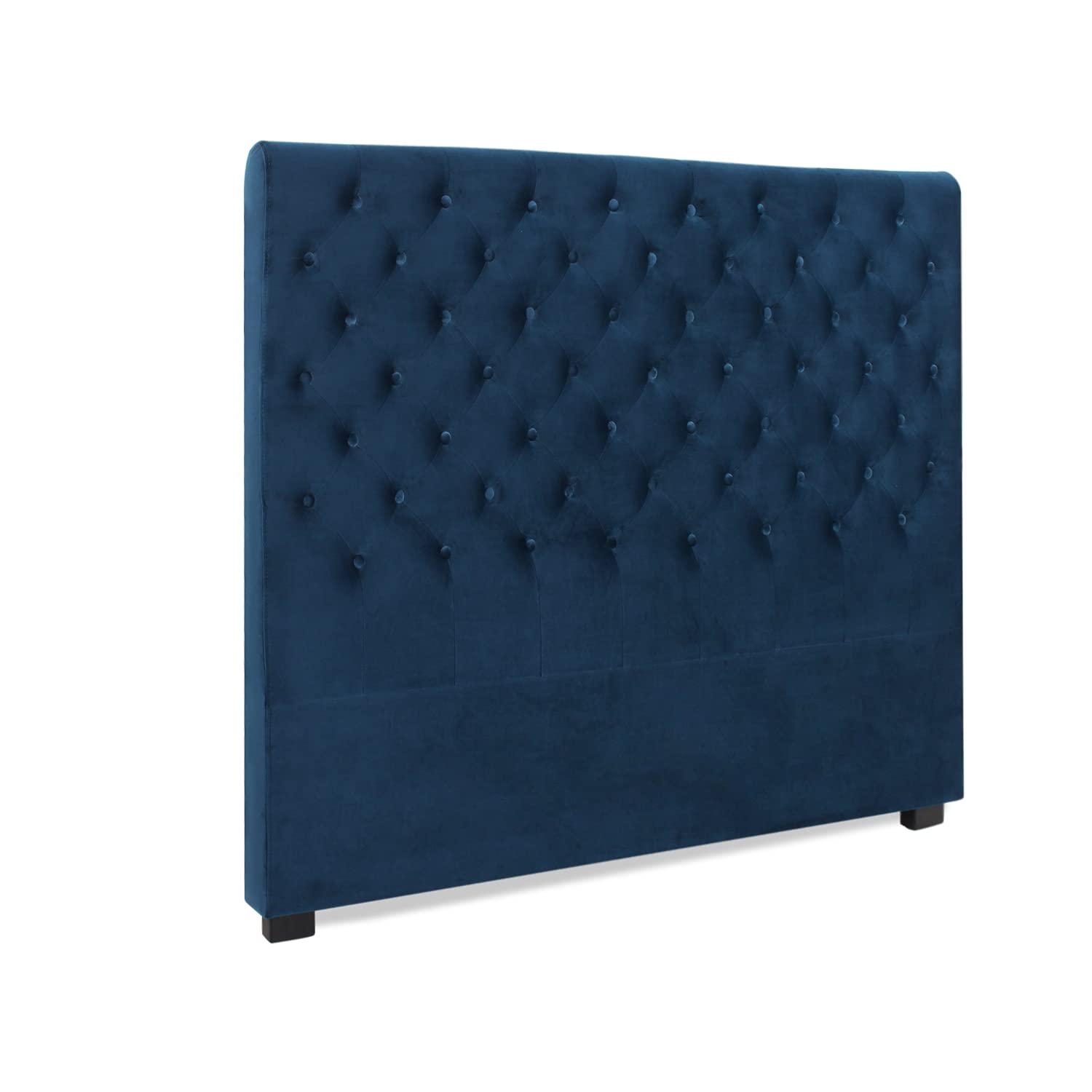 INTENSE DECO Tête de lit capitonnée Constance 160cm Velours Bleu Foncé