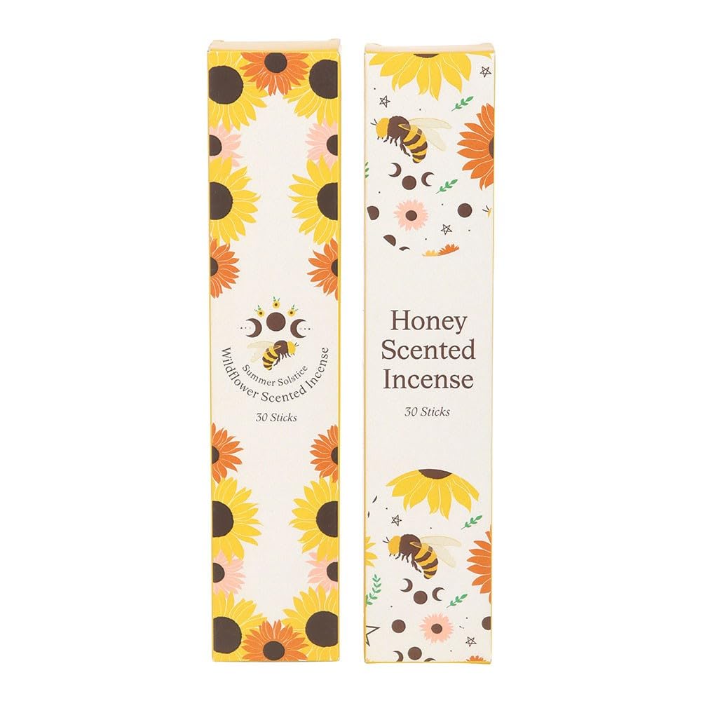 Set of 2 Honey & Wildflower Incense Stick Packs – 30 Wildflower & 30 Honey Scented Sticks – Calming, Summer-Inspired Aromas for Relaxation & Meditation