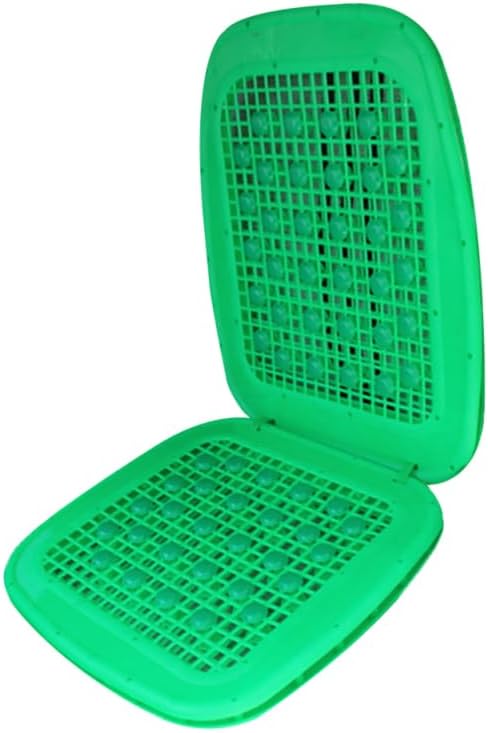 Unomor Ventilated Massage Seat Cushion for Trucks Double PVC Mat with Cooling Beads Breathable Car Seat Cover for Forklifts and Vehicles Green