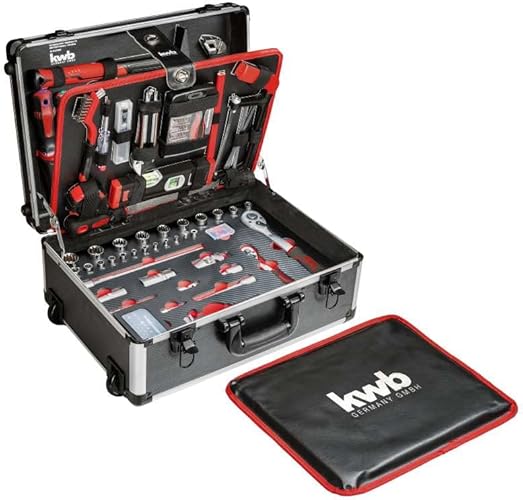 Bild 4 - kwb Werkzeugkoffer mit Trolley-Funktion, 175-teilig, gefüllt, Werkzeug im stabilem Aluminiumkoffer, Werkzeugset groß, für Heimwerker, DIYer und Handwerks-Meister, abschließbar inkl. 2 Schlüsseln