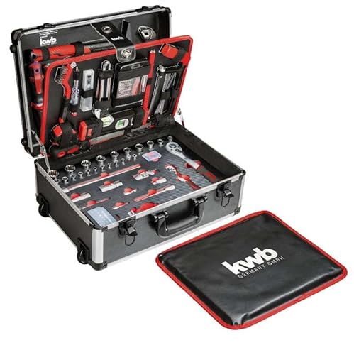 kwb Maletín de herramientas con función de carro, 175 piezas, completo en maletín de aluminio resistente, juego de herramientas de gran tamaño, para bricolaje, manualidades y manualidades - imagen 5