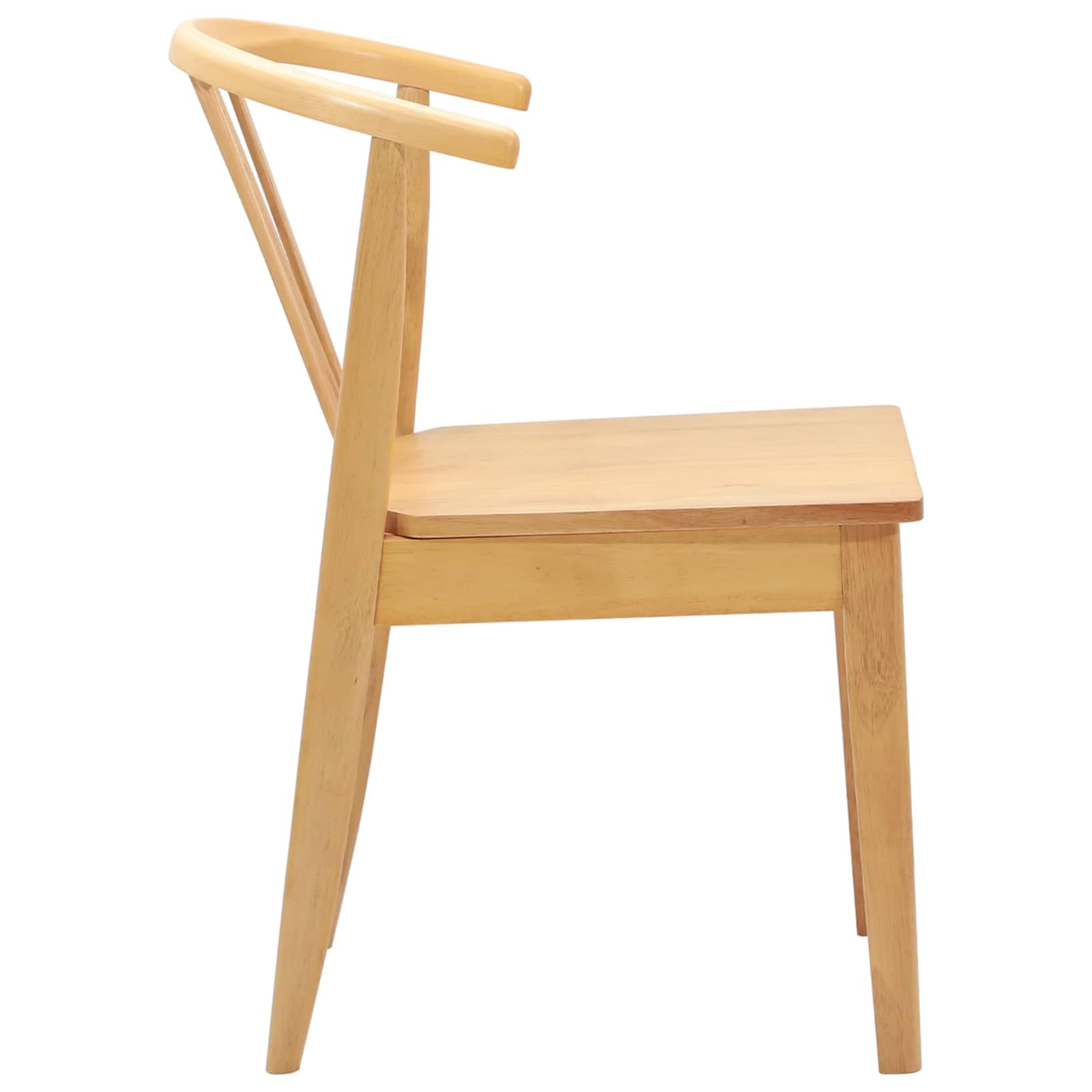 Set di 2 sedie per sala da pranzo in legno massello naturale