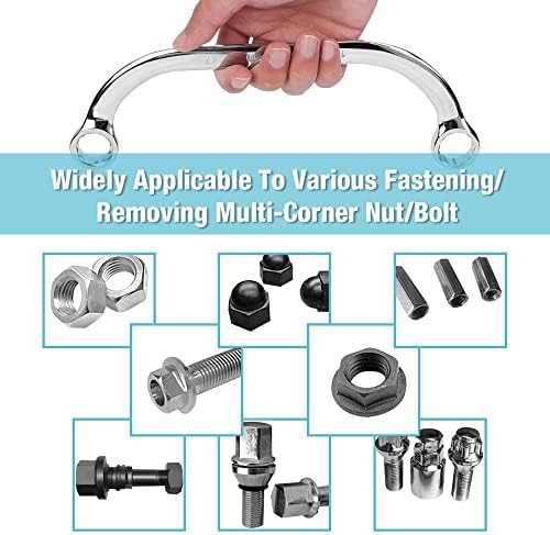 DURATECH Double Ring Spanner Set Half Moon Obstruction Spanner C-Type Double Box End Wrench Set, Metric, 5-Piece, 8mm to 22mm, 12-Point, Chrome Vanadium Steel, with EVA Foam Tool Organizer
