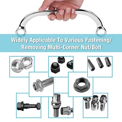 DURATECH 5-delig Dubbele Ringsleutelset 8 mm tot 22 mm, Halve Maan Obstructiesleutel C-Type Dubbele Steeksleutelset, Metrisch, 12-punts, met EVA-schuim gereedschapsopbergvak - Afbeelding 6