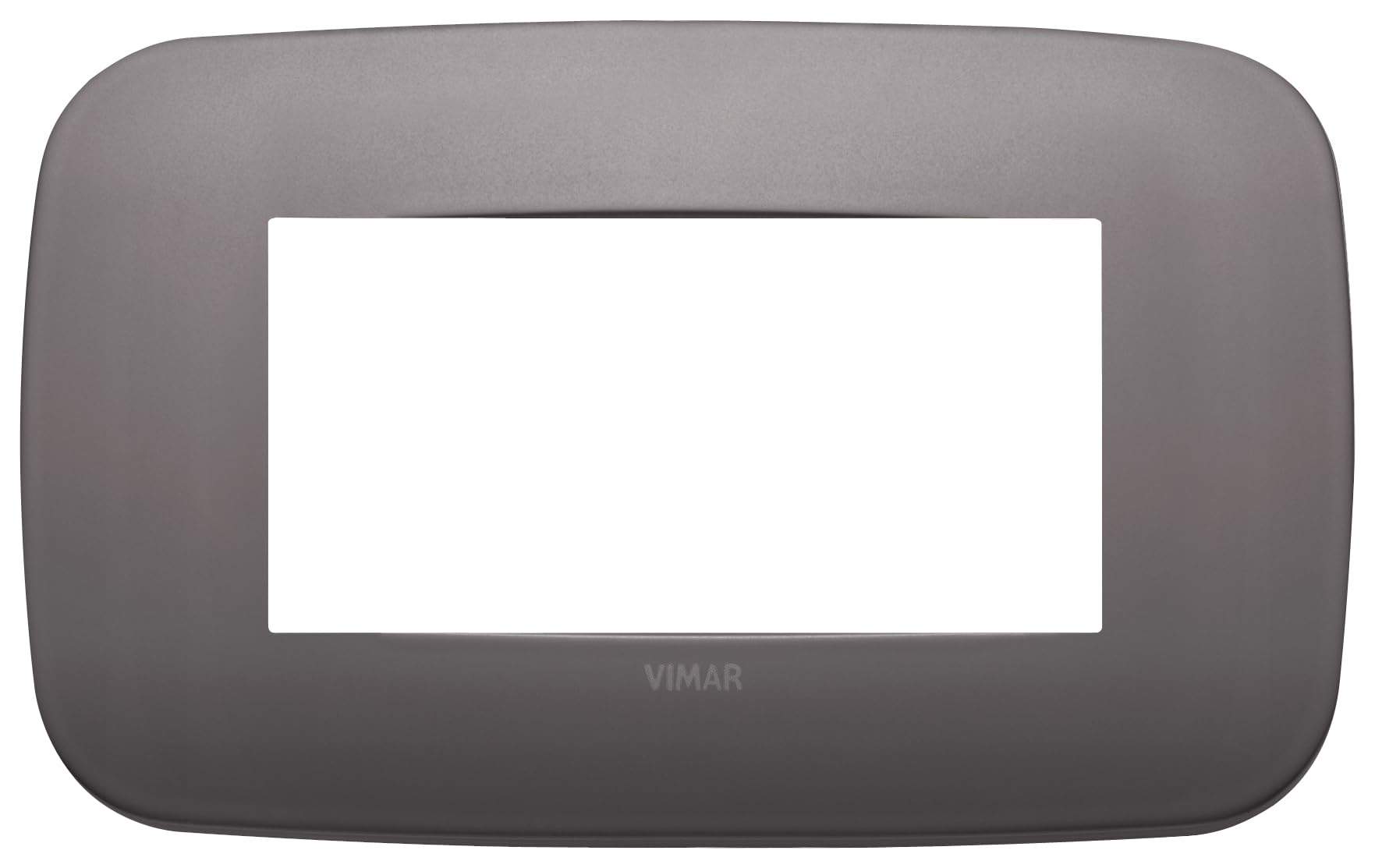 Cadre 4 modules VIMAR Arke Round nickel noir en métal pour plaque interrupteur