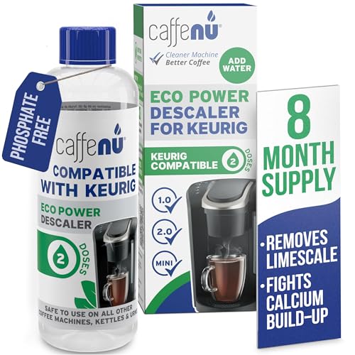 Image of Keurig Compatible Descaling Solution. 1 Bottle of Descaler Solution. Descaling Kit Removes Limescale For Hotter Coffee. 2 Uses Descaler For Keurig Coffee Makers.