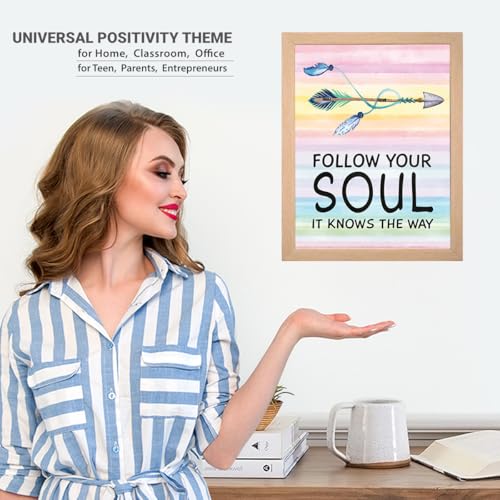 Image of Chaka Chaundh - FOLLOW YOUR SOUL IT KNOWS THE WAY - Motivational Quotes frames for Office, Home, Student -(11 X 14 Inches)