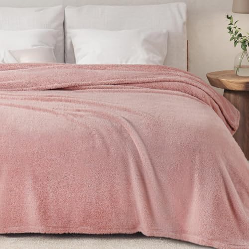 Exclusivo Mezcla Soft Plush Fleece King Size Bed Blanket, Pink
