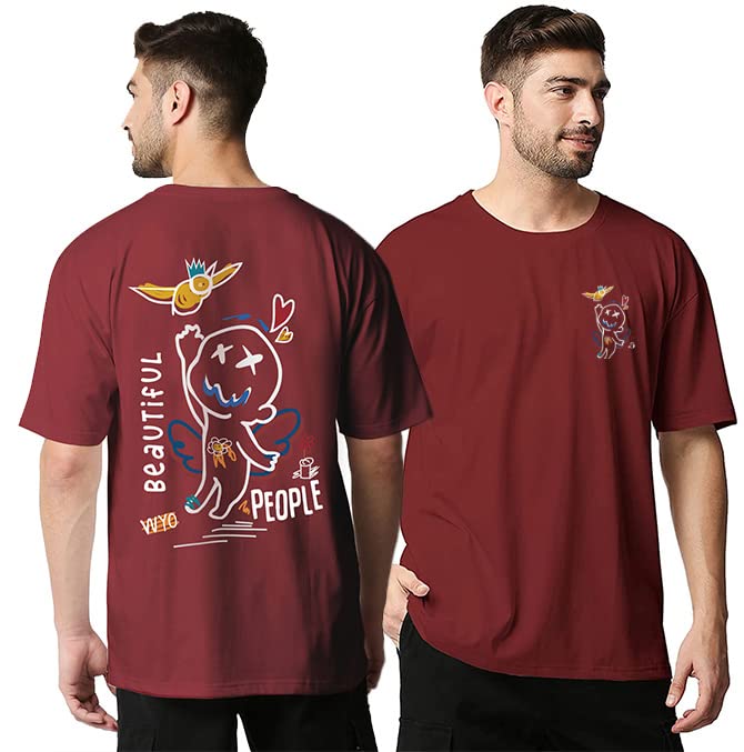 Wear Your OpinionMen's Back Print Oversized Graphic T-Shirt (Design : Beautiful People)