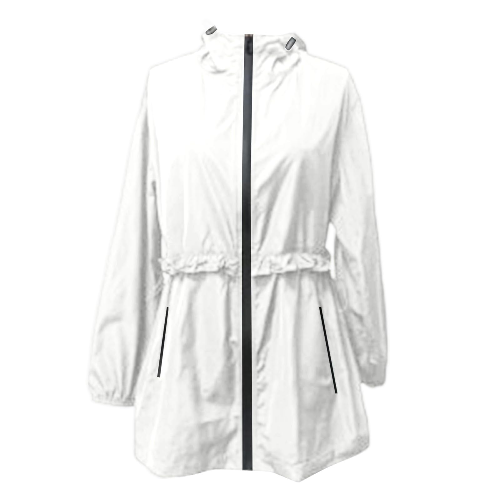 Generisch Poncho impermeabile da donna, con cappuccio, per sport e attività, giacca a vento leggera per tutte le condizioni atmosferiche