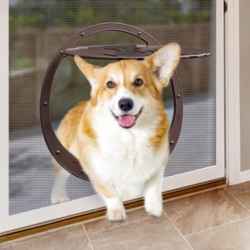 Canine Door for Display Door, Patent Desigh Pet Display Door with Lockable Magnetic Flap for Doggy Canine and Cat Door, Espresso Canine Door for Display Door, Patent Desigh Pet Display Door with Lockable Magnetic Flap for Doggy Canine and Cat Door, Espresso
