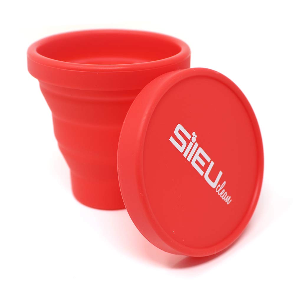 Pack Sileu Travel: Copa Menstrual Rose - Modelo de Iniciación - Talla L, Rojo, Flexibilidad Standard + Estuche de Flor + Esterilizador Plegable