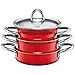 Silit Minimax Stackable Silargan Functional Ceramic Pot Set, 4 Piece, Energy Red