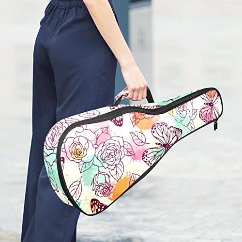 Housse pour ukulélé rétro vintage motif papillon rose 10 mm rembourrage épais 53,3 cm sac de transport avec sangles… - Les Beatles, Paul McCartney, John Lennon, RIngo Starr, George Harrison Housse pour ukulélé rétro vintage motif papillon rose 10 mm rembourrage épais 53,3 cm sac de transport avec sangles… – Image 7