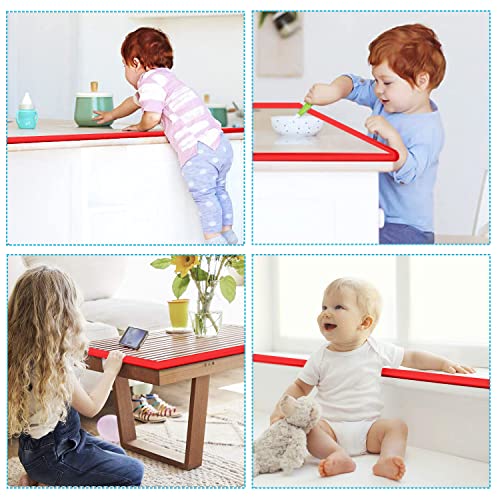 Image of SYGA Baby Safety Strip Furniture Edge Guard Cushion Corner Cover 2 Meter 6.5 feet Tape Infant Bump Protector (Red)