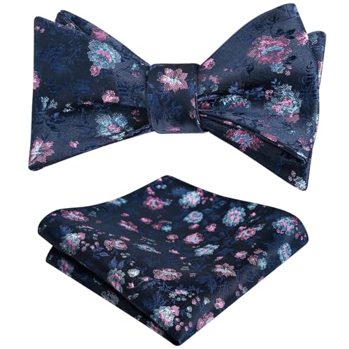 Image of Alizeal Mens 2pcs Floral Pattern Bow Tie Set