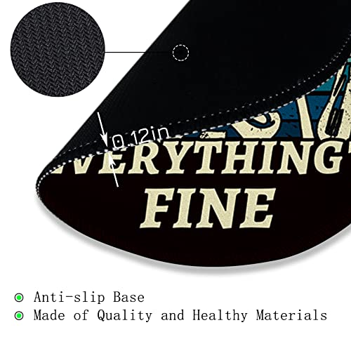 Image of Gctriki Skull Mouse Pad, Funny Round Mouse Pads for Desk, Skeleton Small Mousepad for Laptop Gaming, Stitched Edge Non-Slip Rubber Base, Funny Cute Office Desk Accessories Decor for Women It's Fine