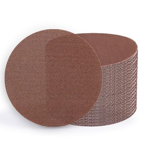 Image of 50 Pcs 5 Inch Mesh Sanding Disc for Random Orbital Sander 100 Grit | Hook and Loop, Anti-Clogging, Dust Free Round Sandpaper for Auto Body Primer, Wood Flattening and Drywall Plaster Prep