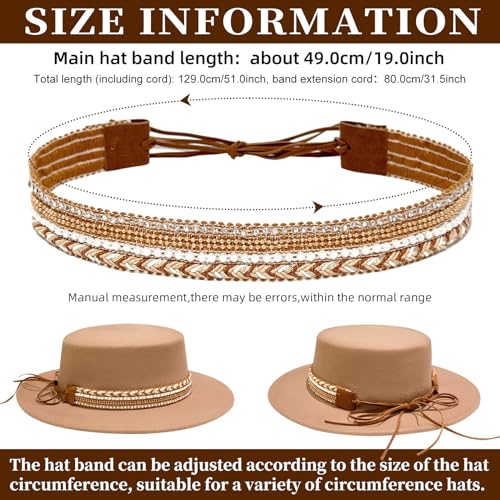 Image of Cowboy Hat Bands for Men and Women,Hatbands Belt for Cowboy /Western /Fedora /Cowgirl Hats Multicolor