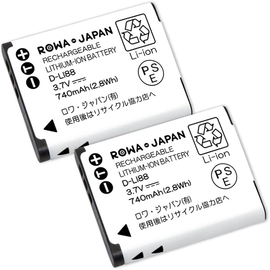 Amazon | 容量アップ【2個セット】 PENTAX対応 D-LI88 互換 バッテリー Amazon | 容量アップ【2個セット】 PENTAX対応 D-LI88 互換 バッテリー