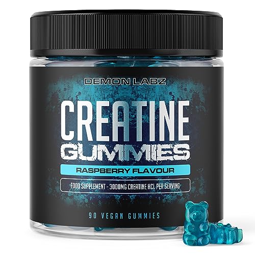 Creatine Gummies - 3000mg Per Serving Raspberry Flavour - Creatine HCl 90 Vegan Gummies - 30 Servings (Creatine Gummies)