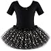 Dancina Girls Skirted Leotard Sparkle Short Sleeve Tutu Ballet Dress Front Lined