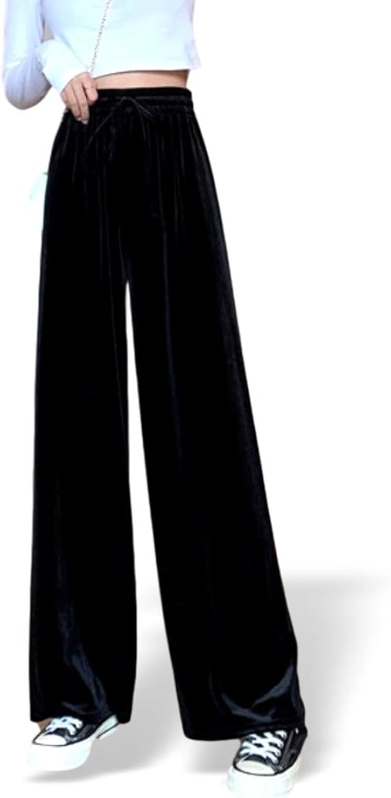 Amazon ミラン ゆったり ベロア ワイドパンツ レディース ガウチョ スウェット パンツ ルーム ウェア カジュアル ボトムス ズボン 服 パンツ 通販