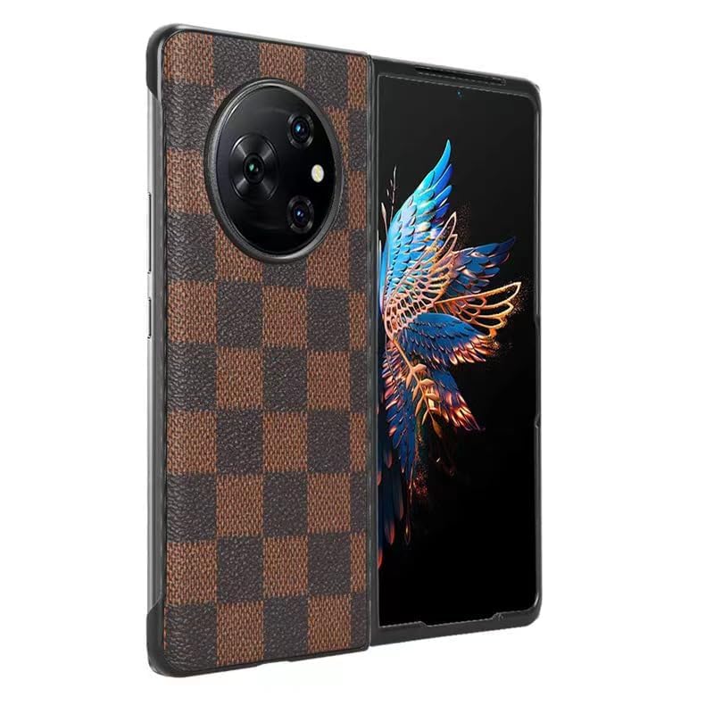 ELICA Leather Crystal Clear Solid Leather Texture Hard PC Case for Tecno Phantom V Fold 5G (Brown) (B0CCY4ZZ5F) Amazon Price History, Amazon Price Tracker