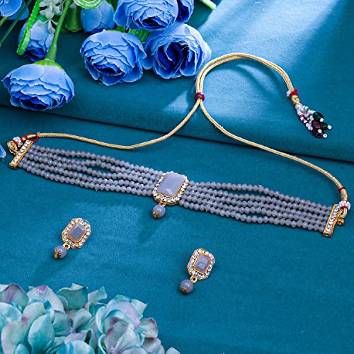Image of Sukkhi Gold Plated Choker Necklace Set For Women