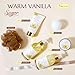 Bath and Body Warm Vanilla Sugar Spa Gifts for Women, with Shower Gel, Bubble Bath, Body Lotion, Bath Bomb, Bath Salt, Spa Basket Gift Set for Women, 7pcs Set Gifts
