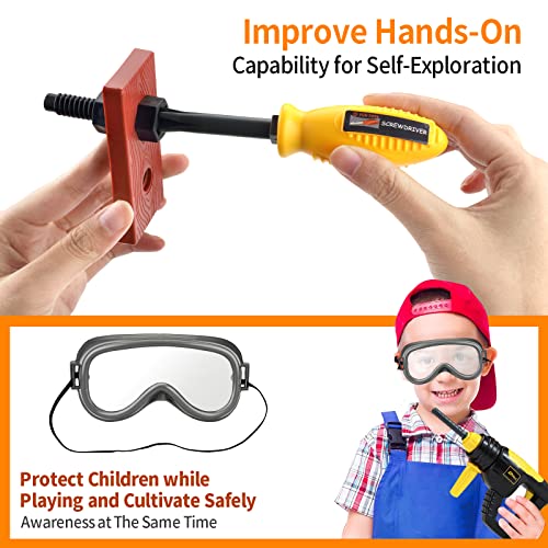 Deejoy Tool Set With Tool Box & Electronic Toy Drill, Pretend Play Kids Construction Kits For Kids Ages 3-5 Years Old, Toddler Boy Toys thumb #5